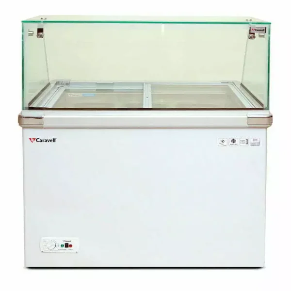 Caravell Commercial Ice Cream Display Bar CIDF 12 GSD 2(Sliding Doors With Pans)